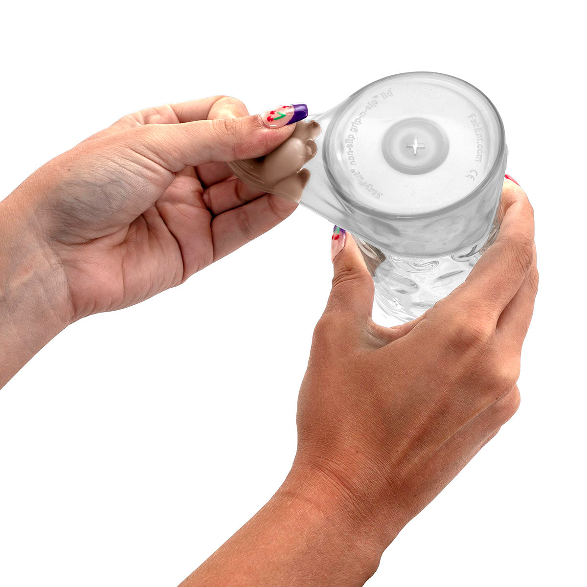 StayPut non-slip grip-n-sip lid, small, clear, bulk pack of 100