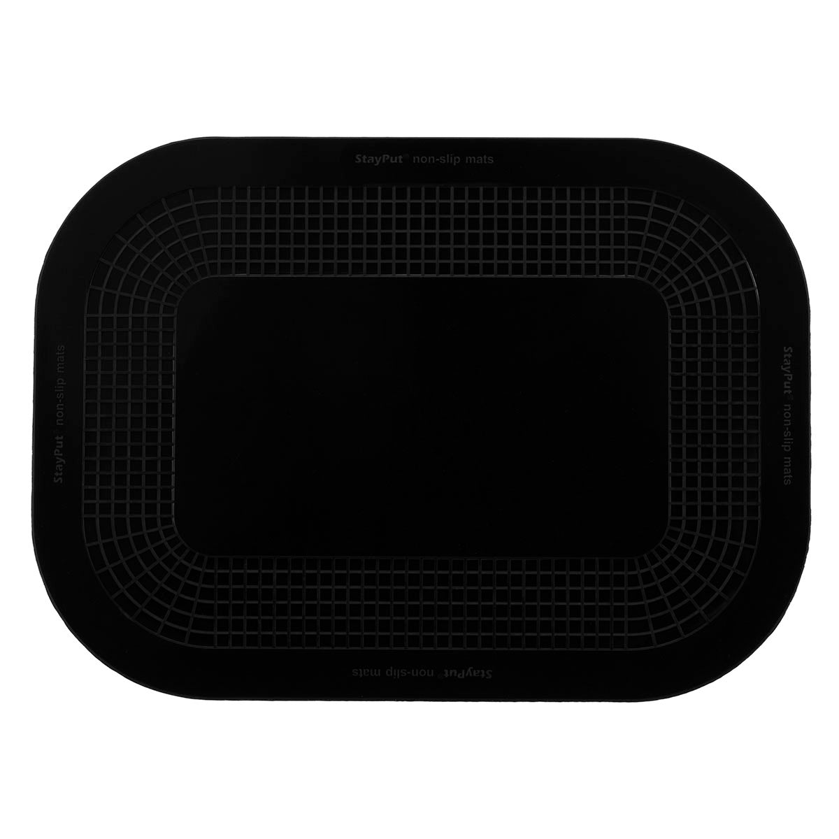 Stayput non-slip placemat, rectangular pad, 7.25'' x 10'', black
