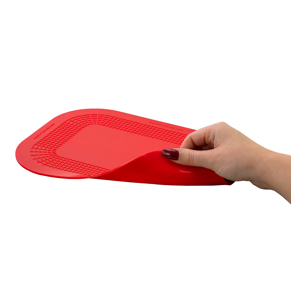 Stayput non-slip placemat, rectangular pad, 7.25'' x 10'', red