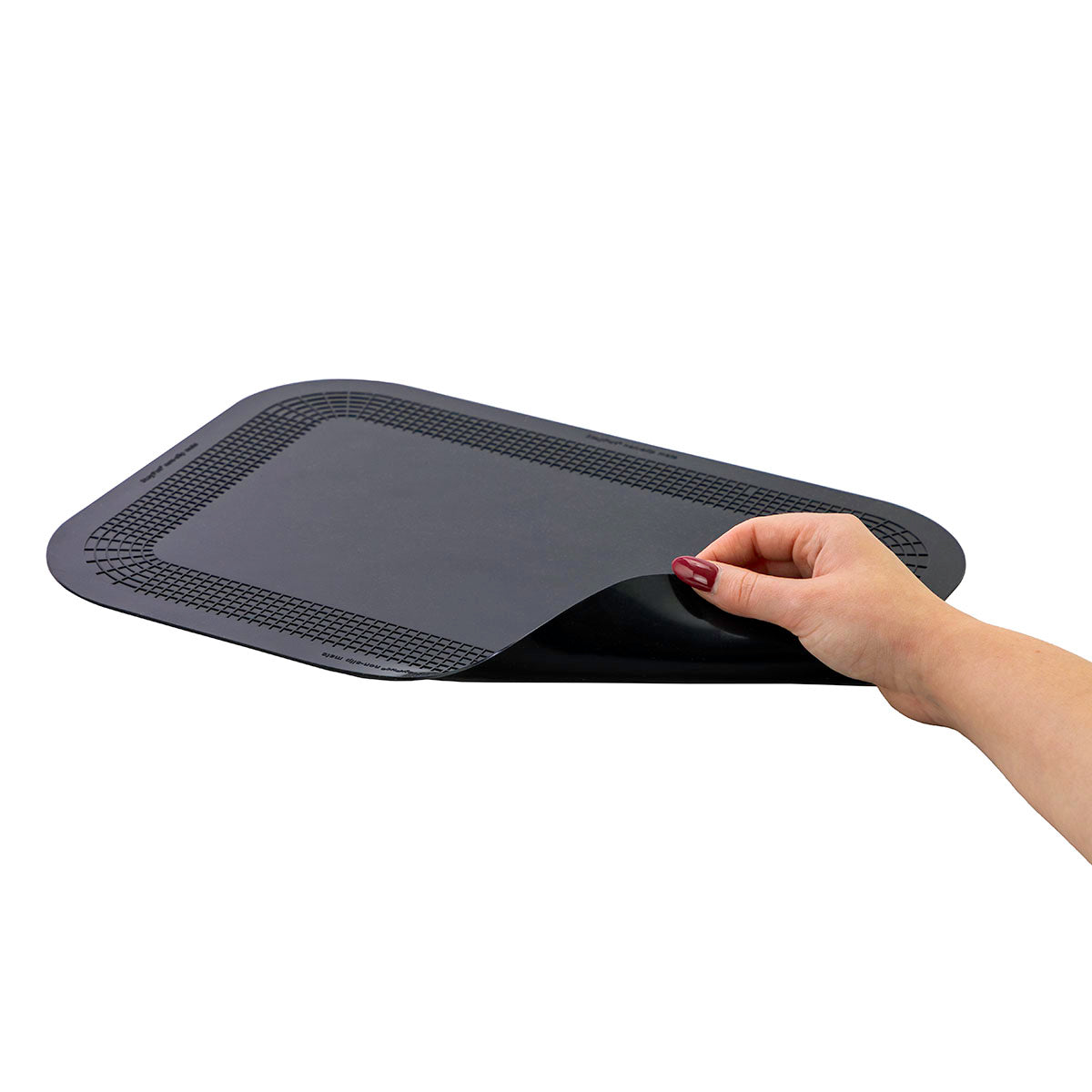 Stayput non-slip placemat, rectangular pad, 10'' x 14'', black