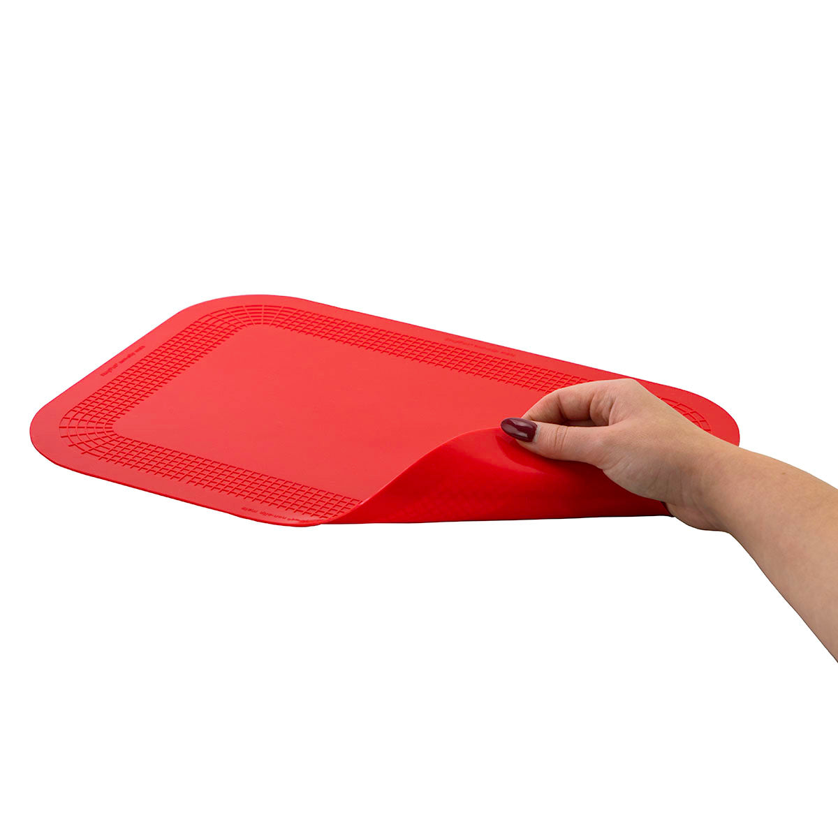 Stayput non-slip placemat, rectangular pad, 10'' x 14'', red
