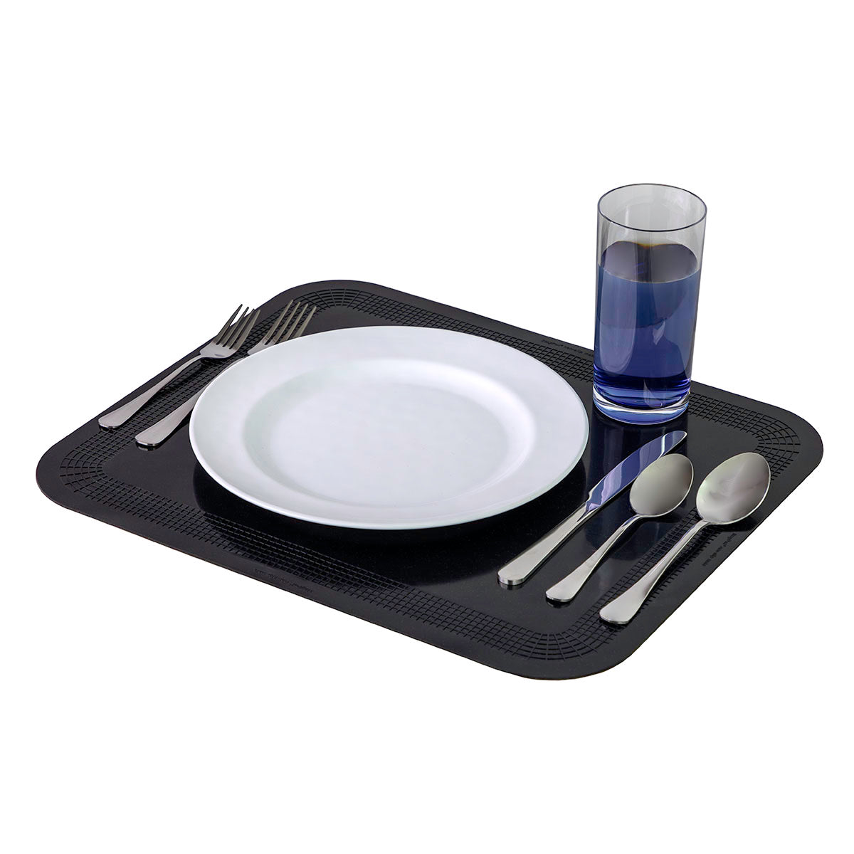 Stayput non-slip placemat, rectangular pad, 15'' x 18'', black