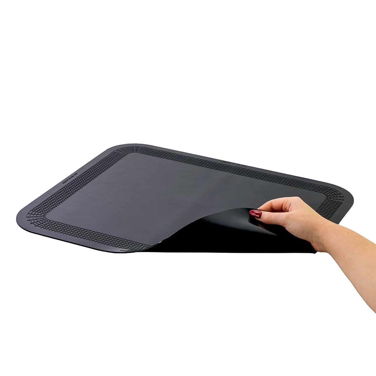 Stayput non-slip placemat, rectangular pad, 15'' x 18'', black