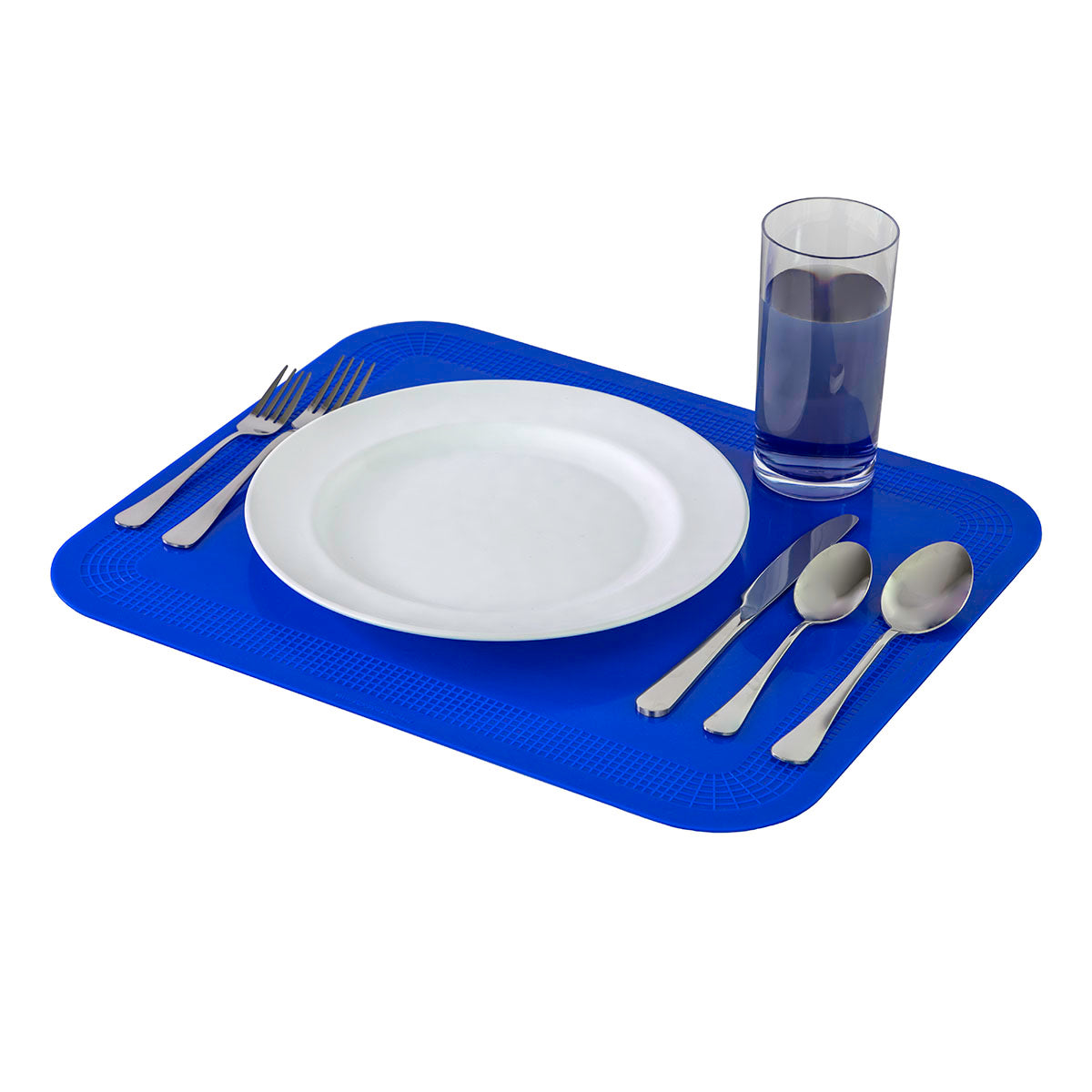 Stayput non-slip placemat, rectangular pad, 15'' x 18'', blue