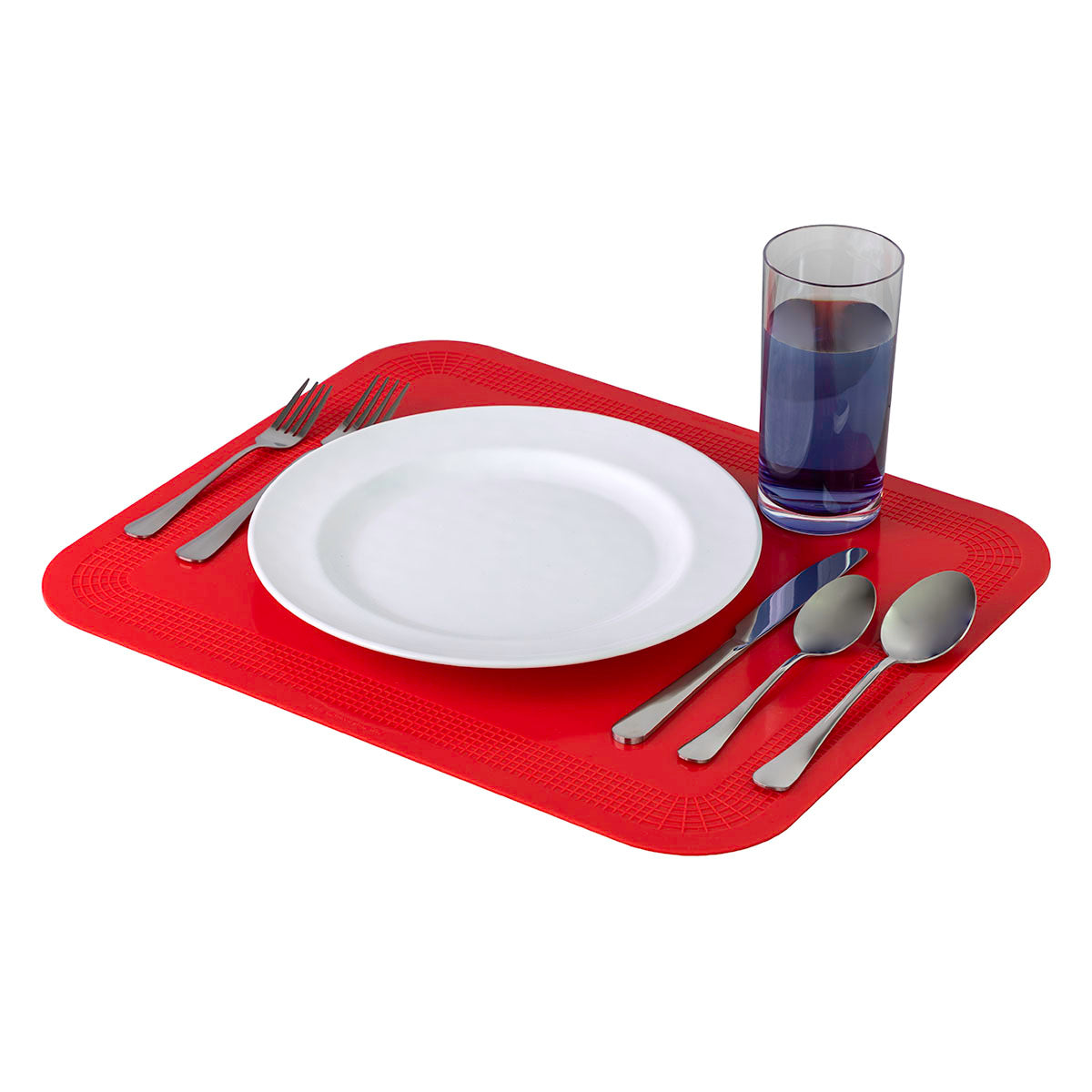 Stayput non-slip placemat, rectangular pad, 15'' x 18'', red