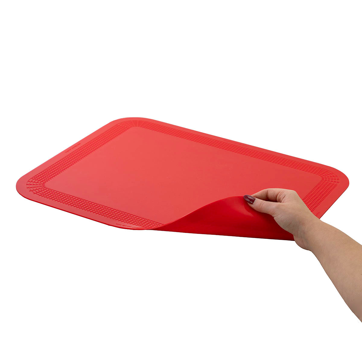 Stayput non-slip placemat, rectangular pad, 15'' x 18'', red