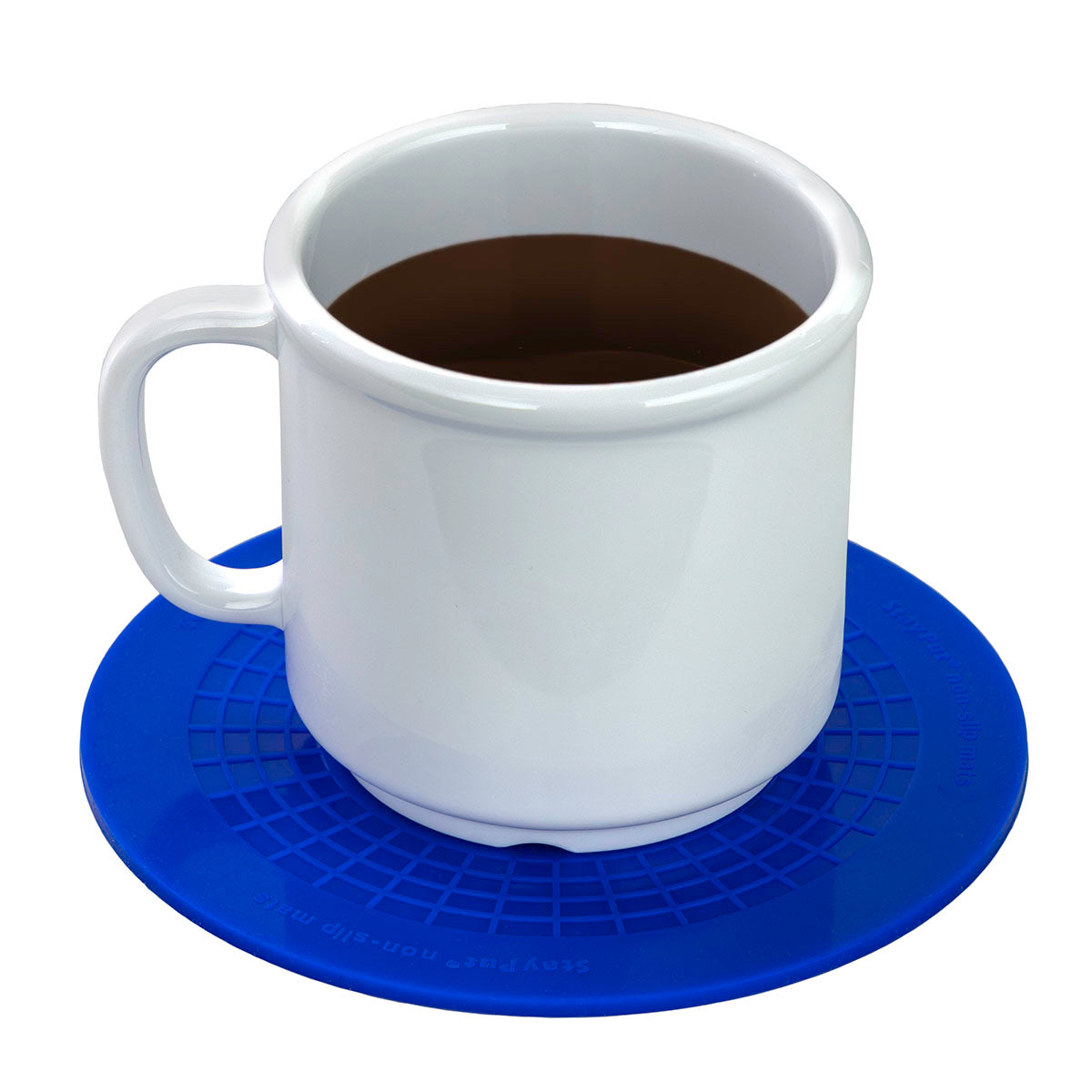 Stayput non-slip placemat, circular pad, 5.5", blue, set of 4
