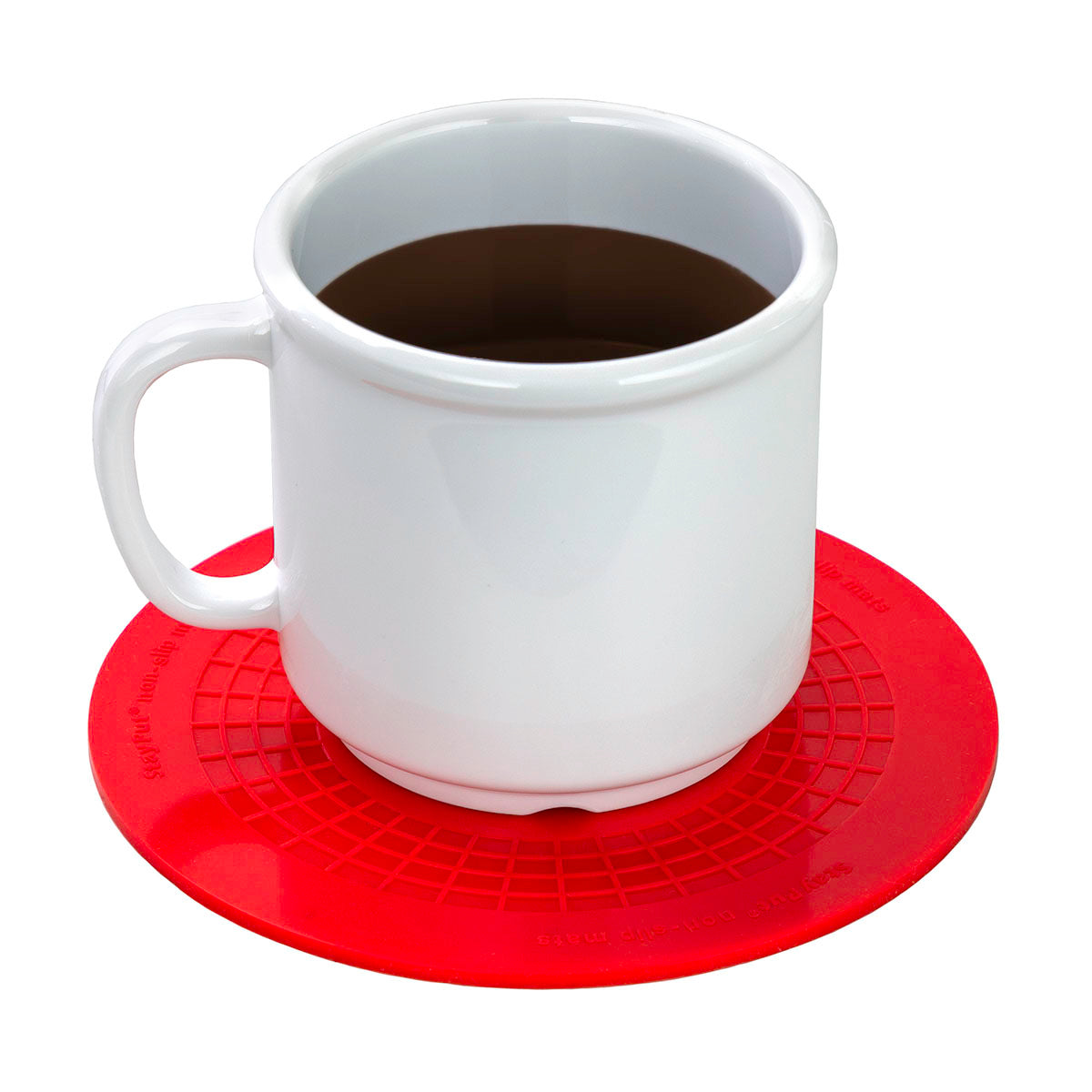 Stayput non-slip placemat, circular pad, 5.5", red, set of 4