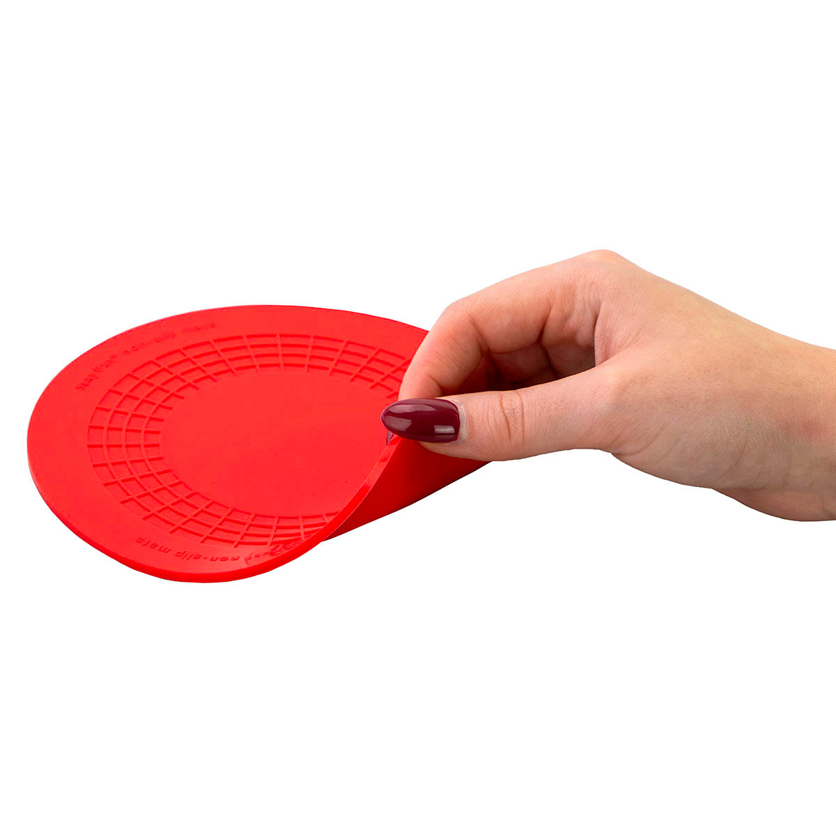Stayput non-slip placemat, circular pad, 5.5", red, set of 4