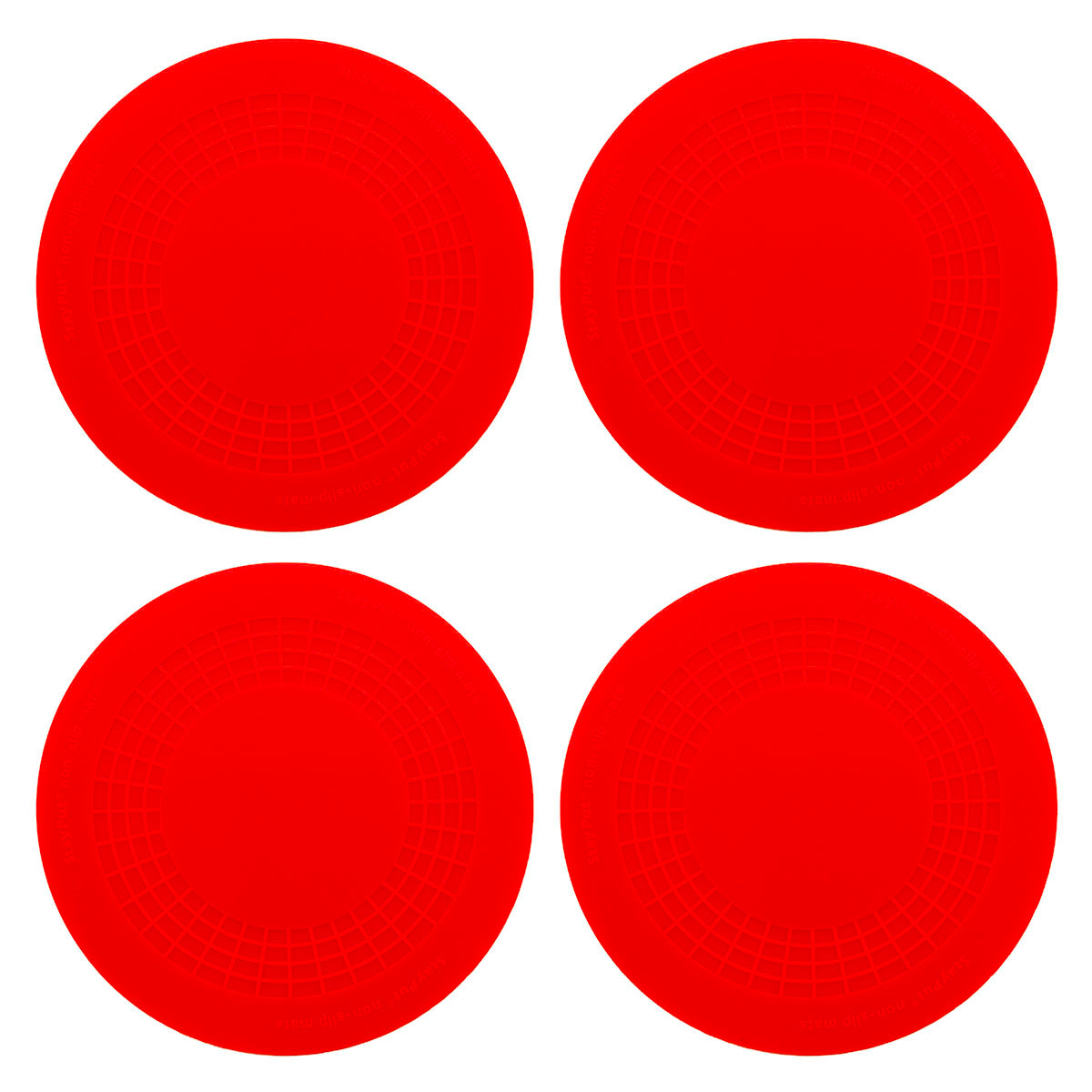 Stayput non-slip placemat, circular pad, 5.5", red, set of 4