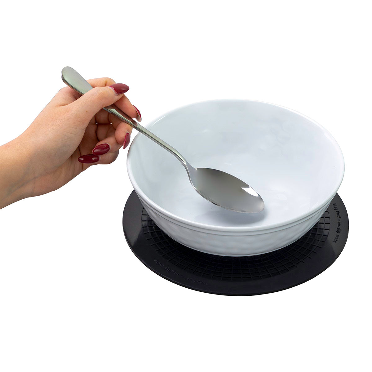 Stayput non-slip placemat, circular pad, 7.5'', black