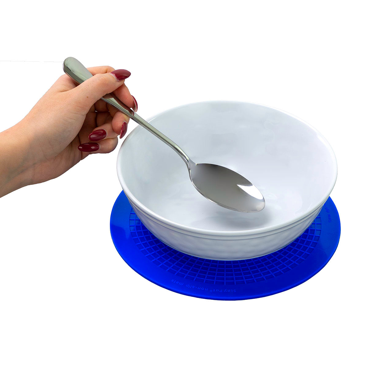 Stayput non-slip placemat, circular pad, 7.5'', blue