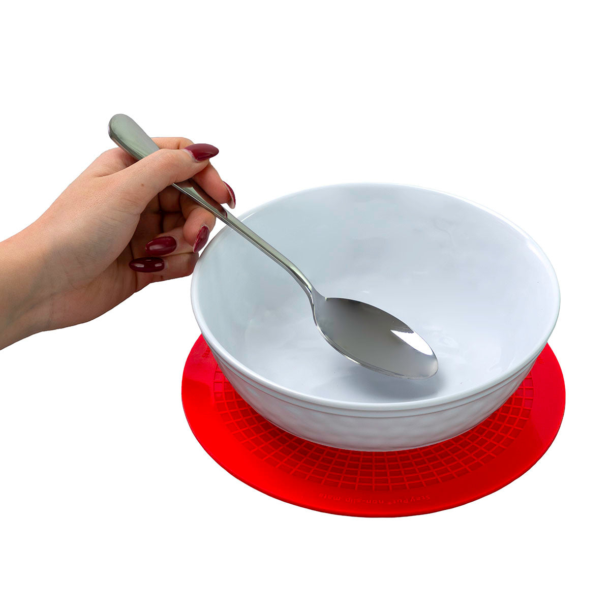 Stayput non-slip placemat, circular pad, 7.5'', red