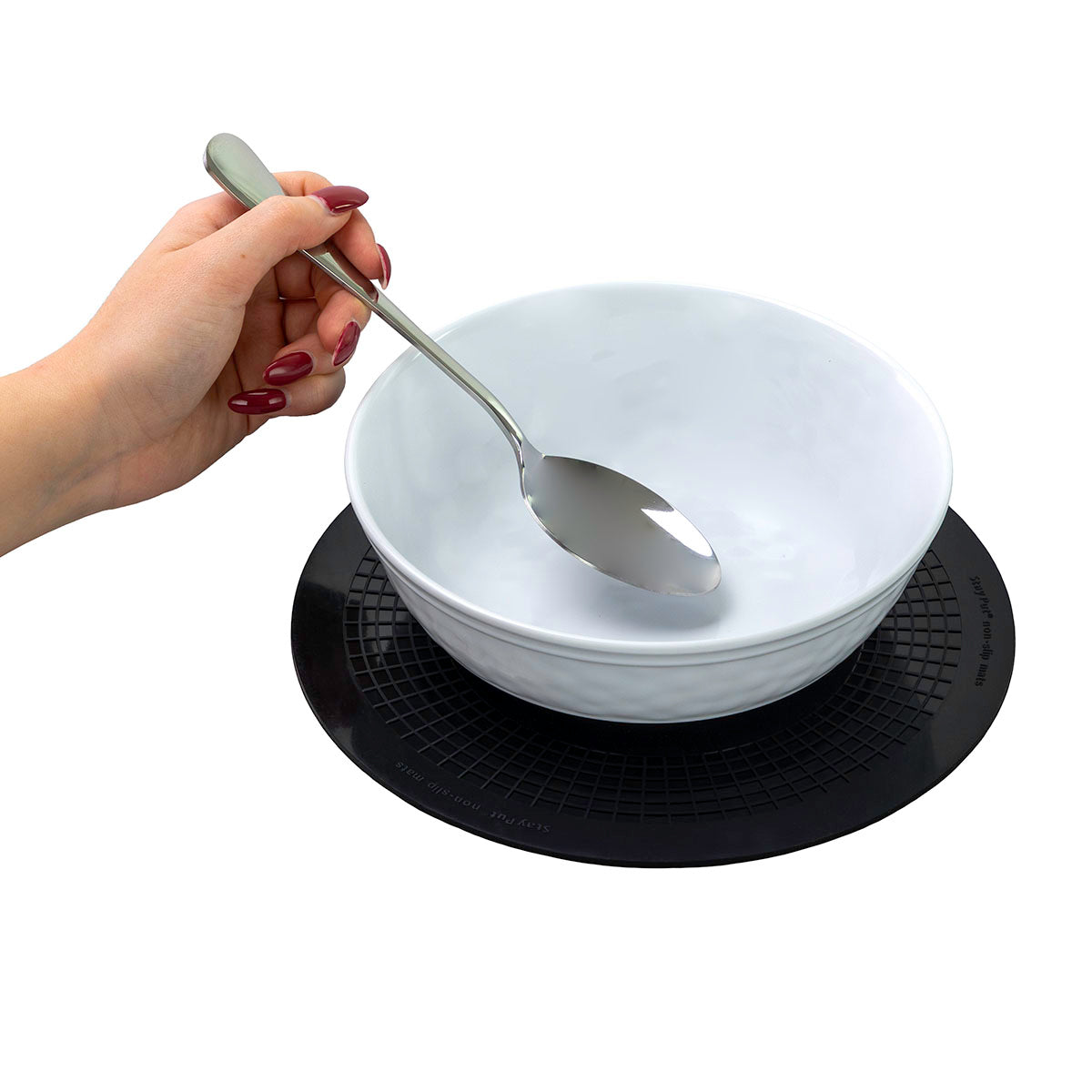 Stayput non-slip placemat, circular pad, 8.5'', black