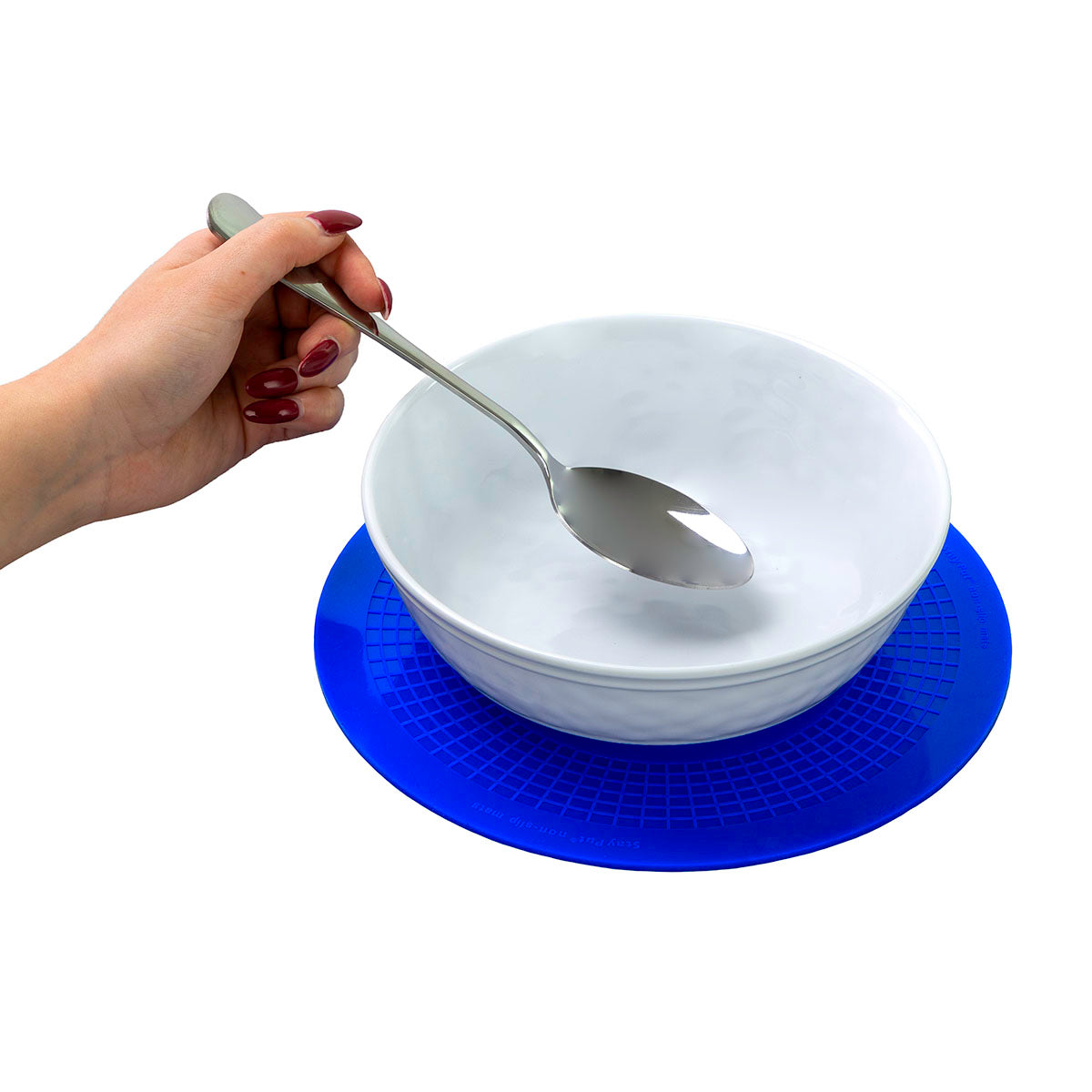 Stayput non-slip placemat, circular pad, 8.5'', blue