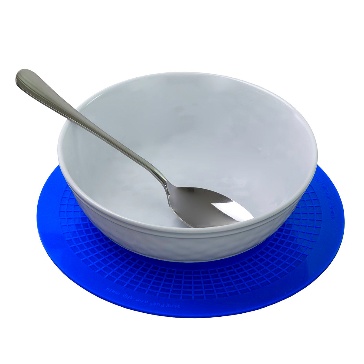 Stayput non-slip placemat, circular pad, 8.5'', blue