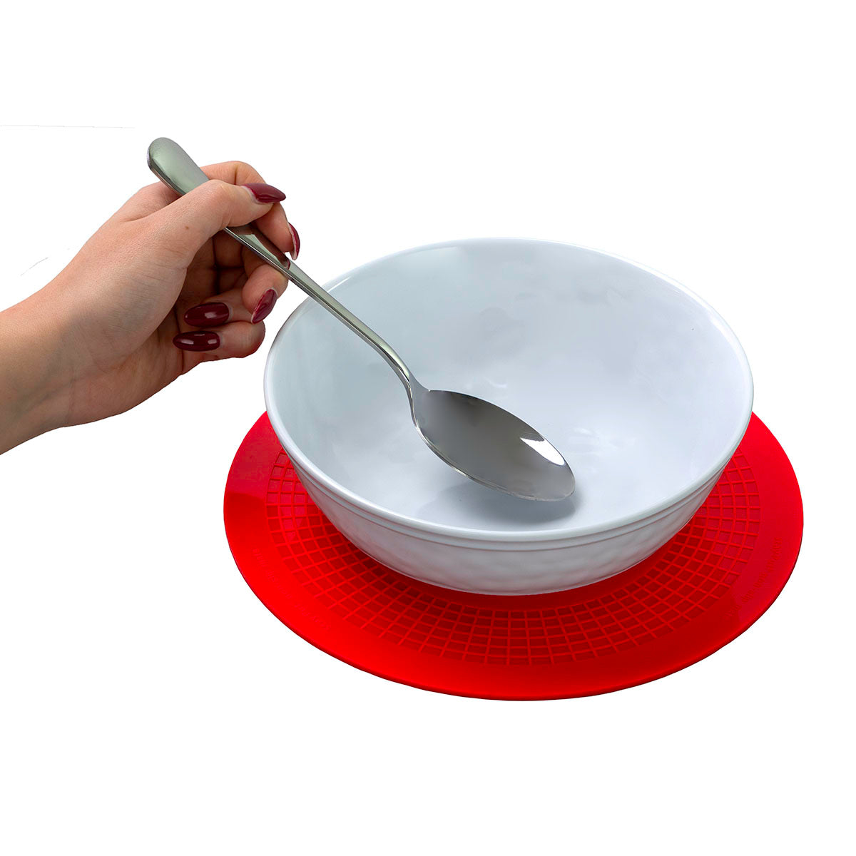 Stayput non-slip placemat, circular pad, 8.5'', red