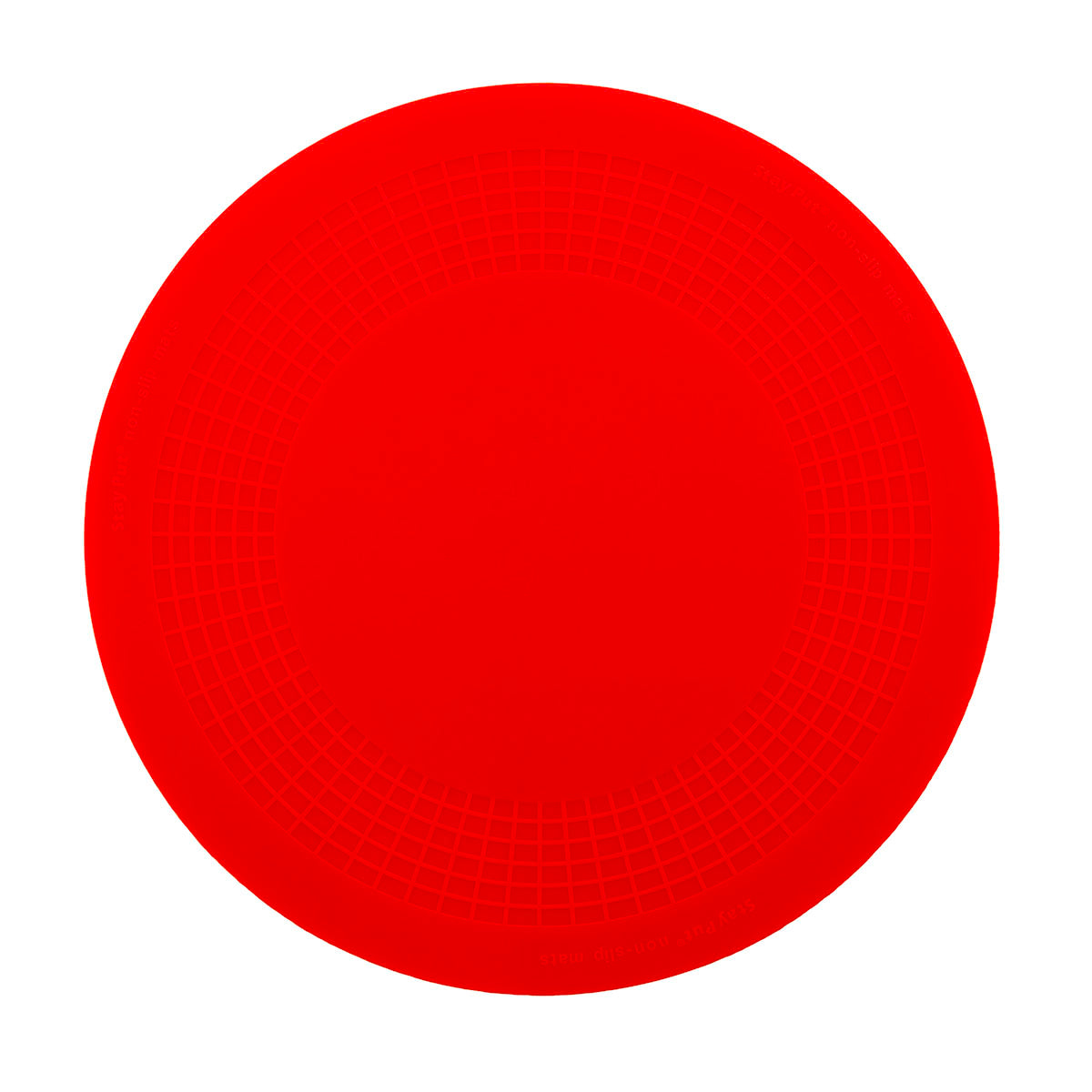 Stayput non-slip placemat, circular pad, 8.5'', red