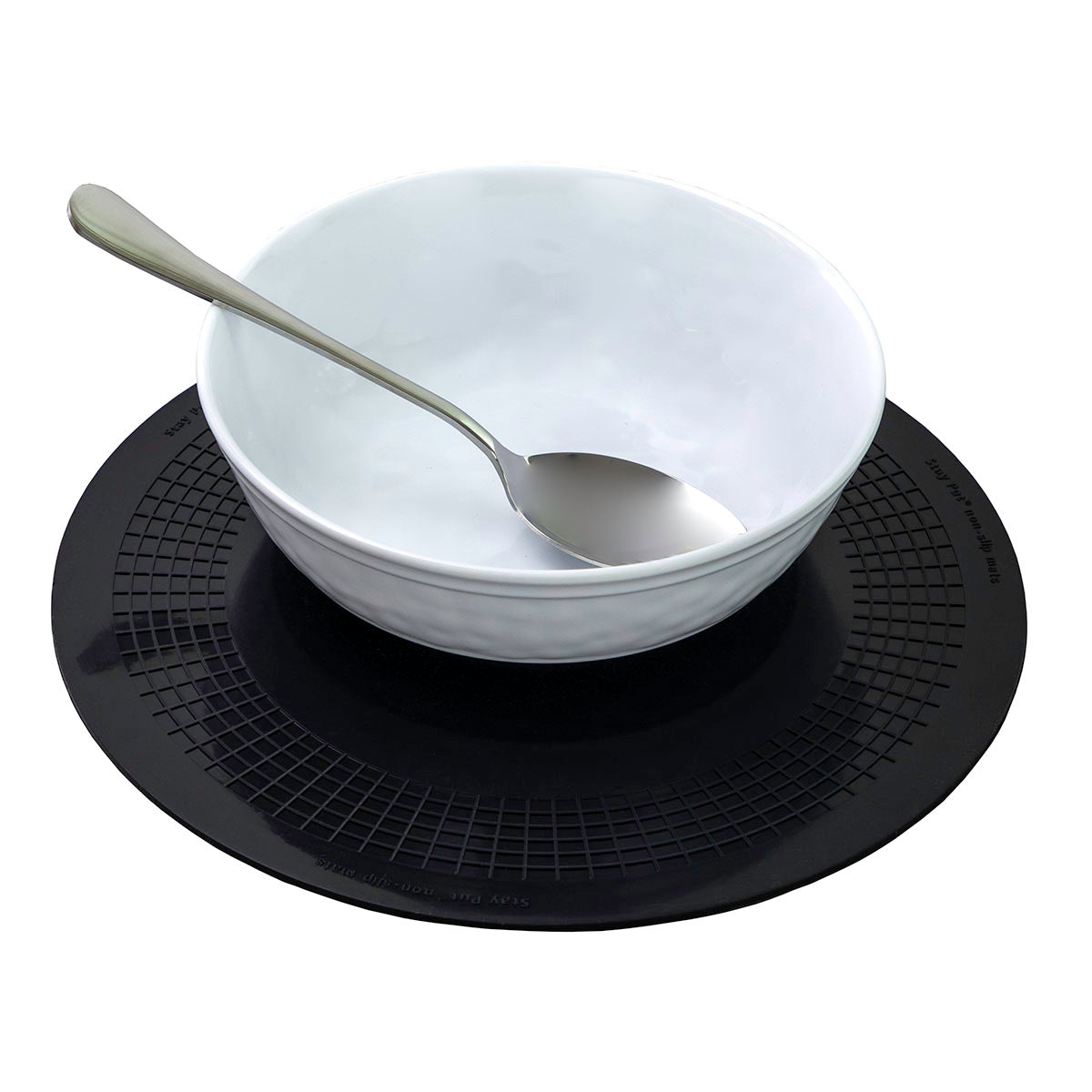 Stayput non-slip placemat, circular pad, 10'', black