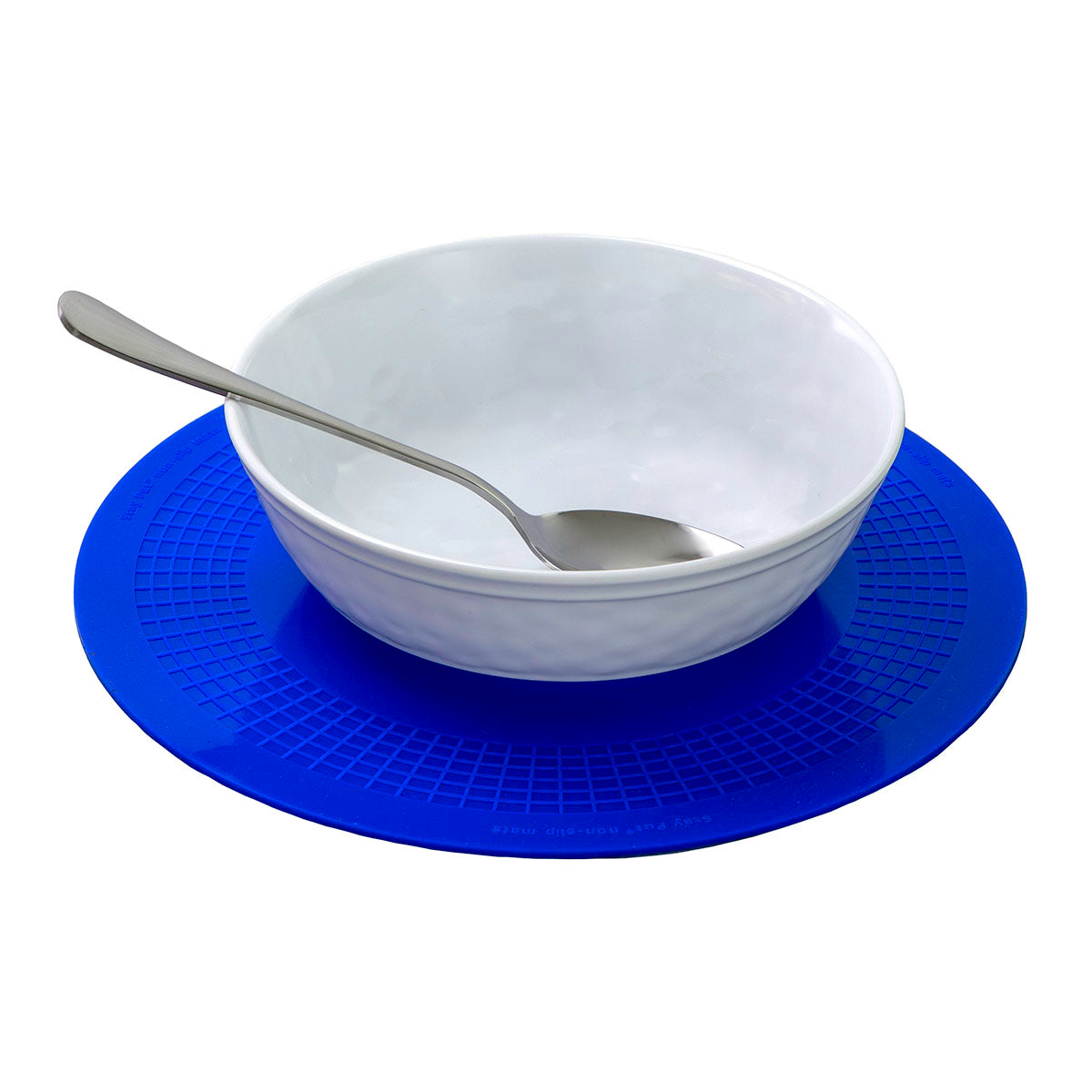 Stayput non-slip placemat, circular pad, 10'', blue