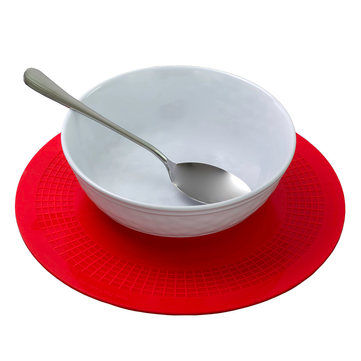 Stayput non-slip placemat, circular pad, 10'', red