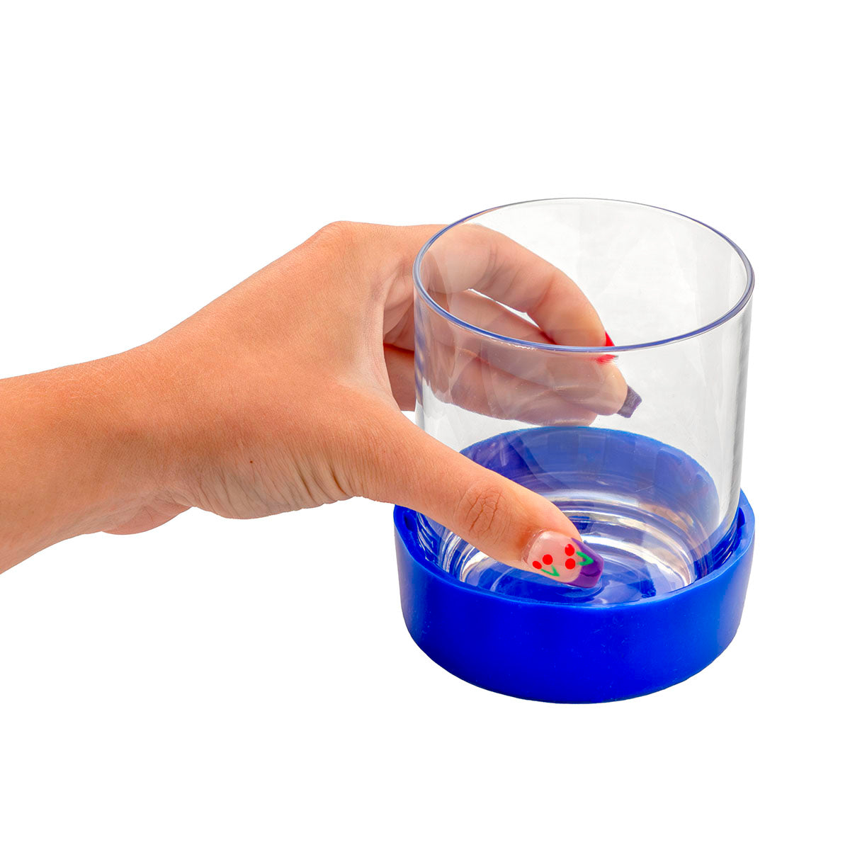 StayPut non-slip cup / glass holder, 3.5", blue
