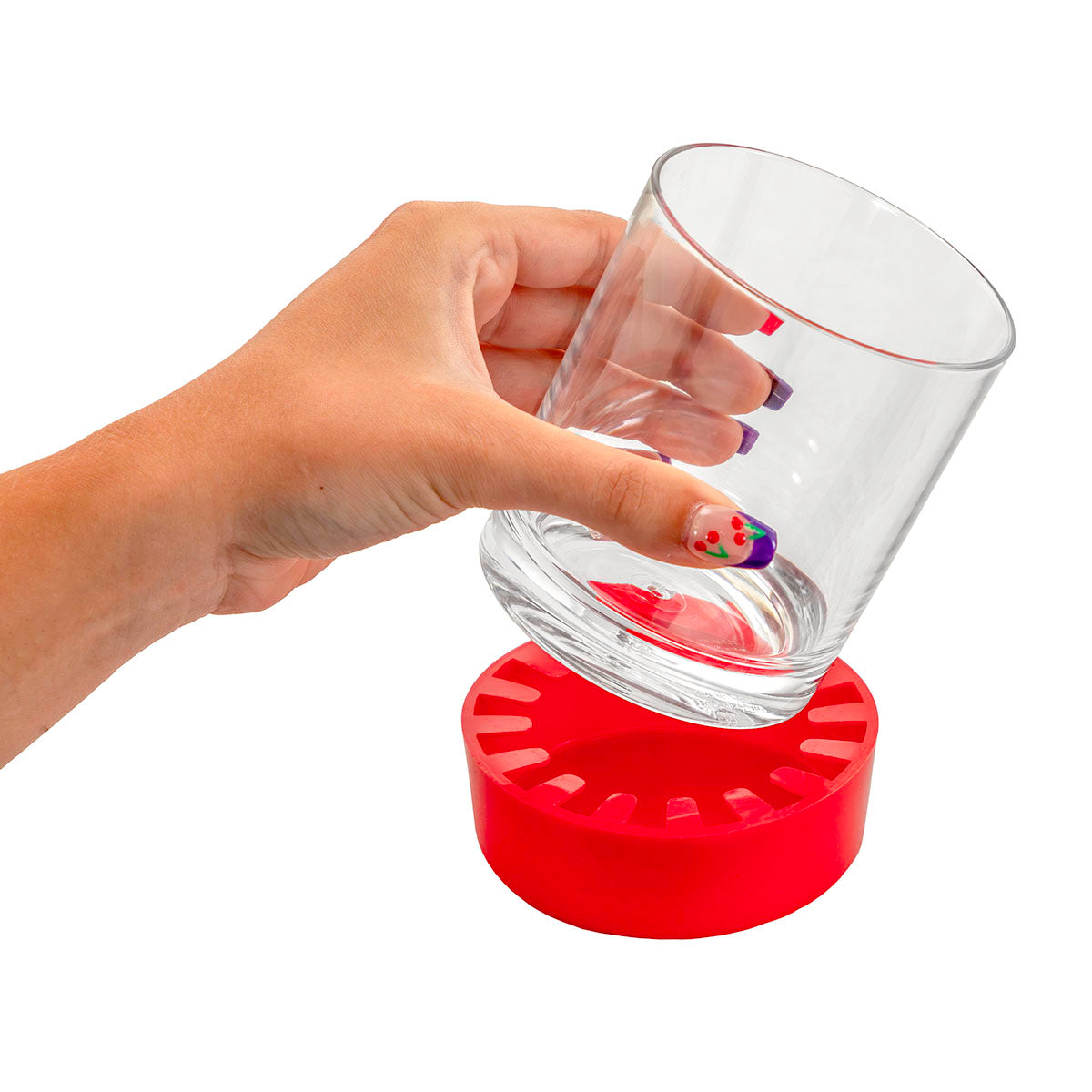 StayPut non-slip cup / glass holder, 3.5", red
