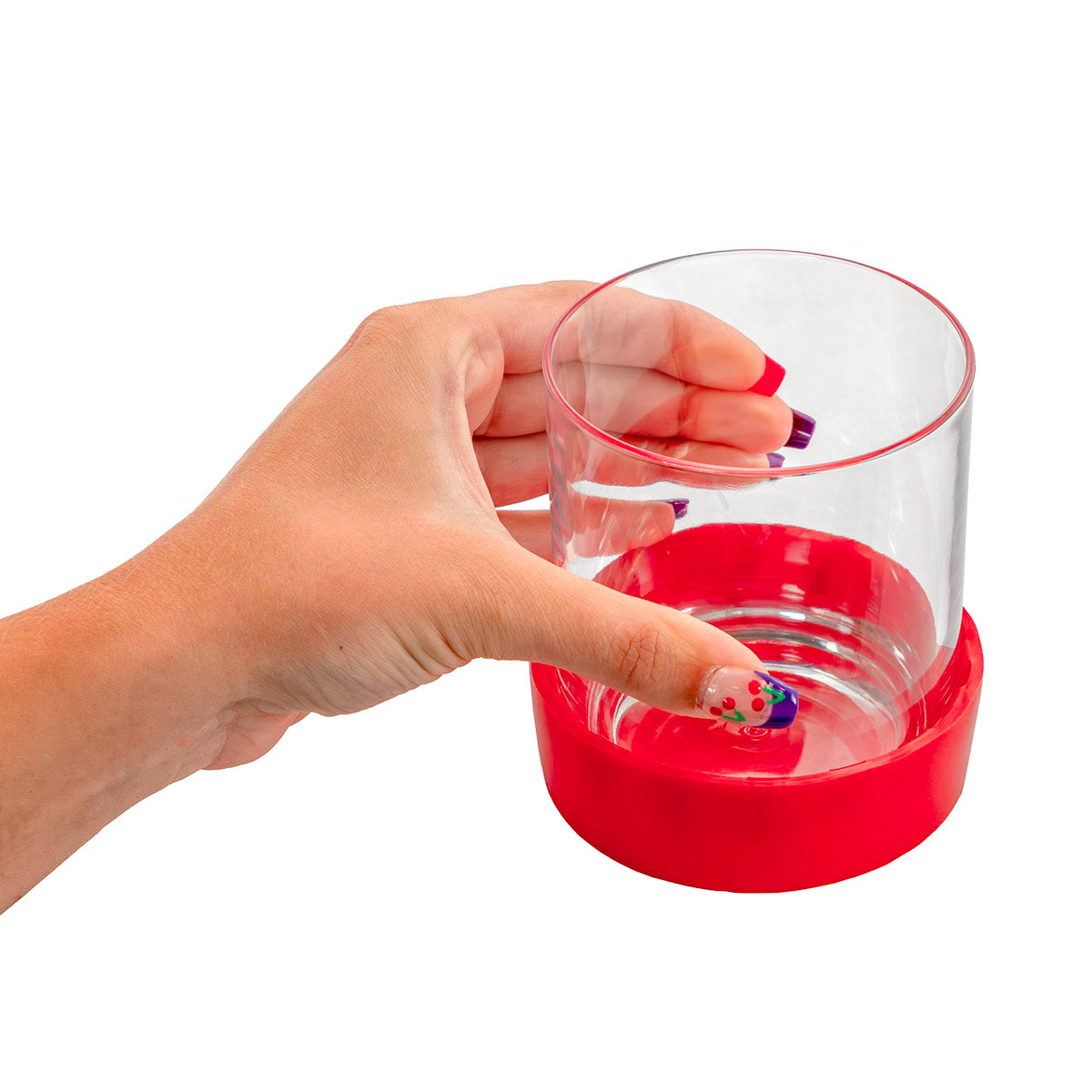 StayPut non-slip cup / glass holder, 3.5", red