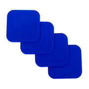 Stayput non-slip placemat, square coasters, 4'' x 4'', blue, set of 4