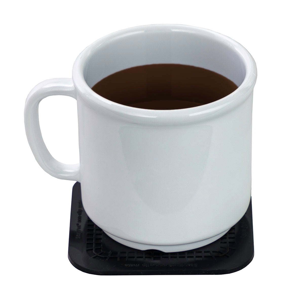 Stayput non-slip placemat, square coasters, 4'' x 4'', black, set of 4