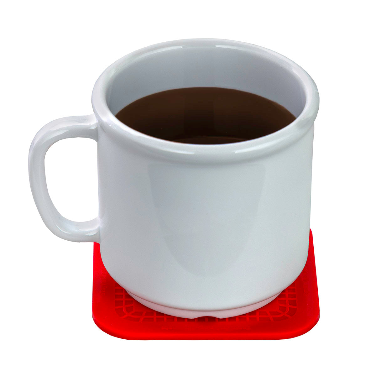 Stayput non-slip placemat, square coasters, 4'' x 4'', red, set of 4