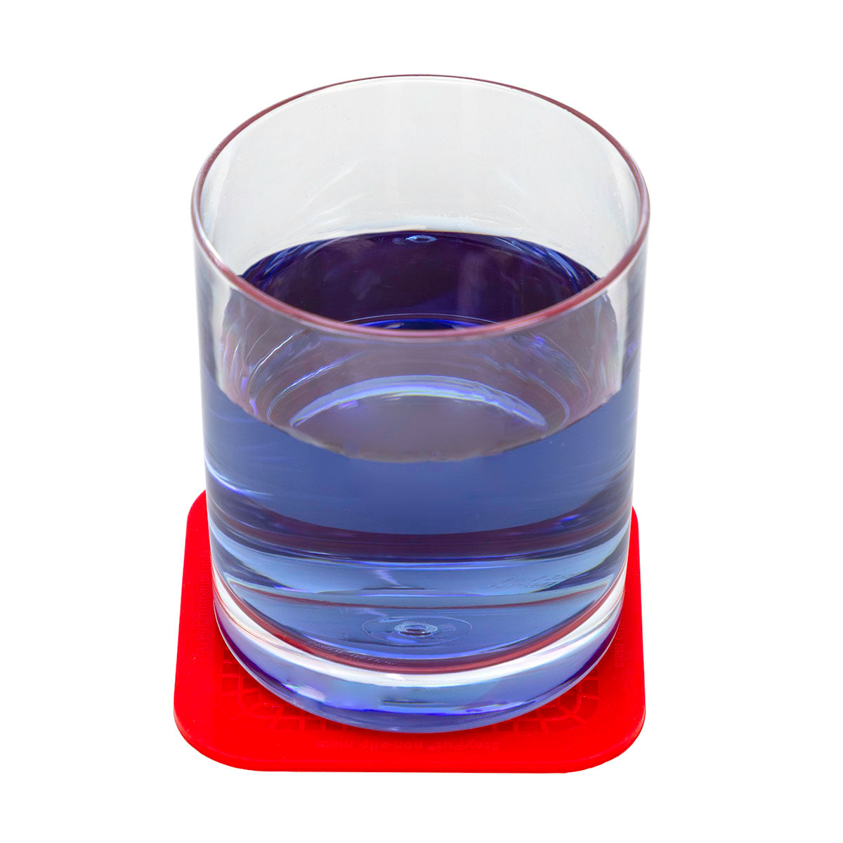 Stayput non-slip placemat, square coasters, 4'' x 4'', red, set of 4