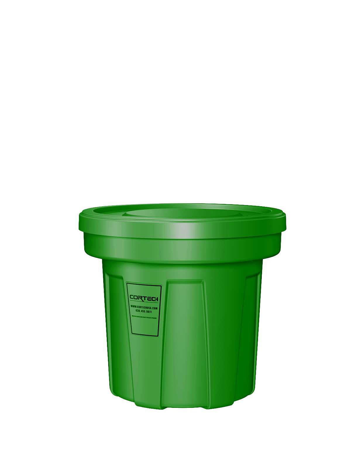 Food Grade Receptacle w/Lid, Green, 22 gal