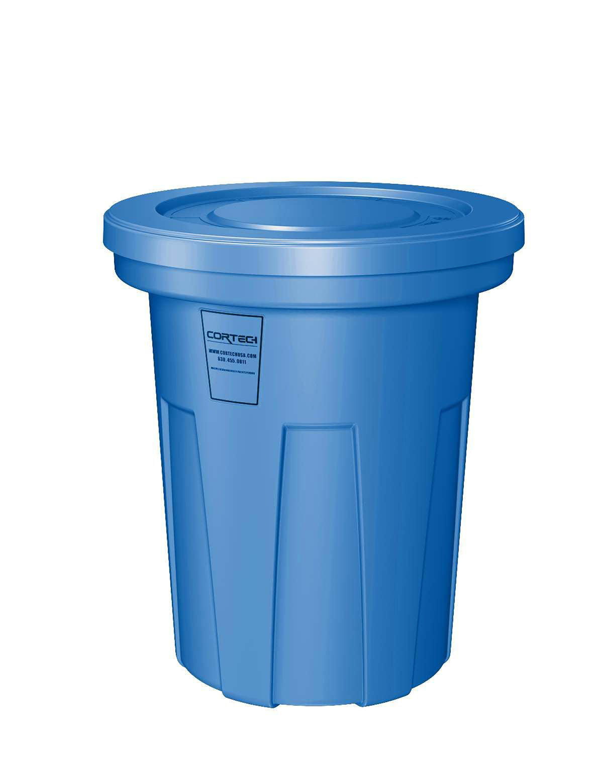 Food Grade Receptacle w/Lid, Blue, 40 gal