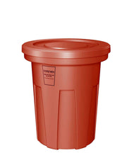 Food Grade Receptacle w/Lid, Red, 40 gal