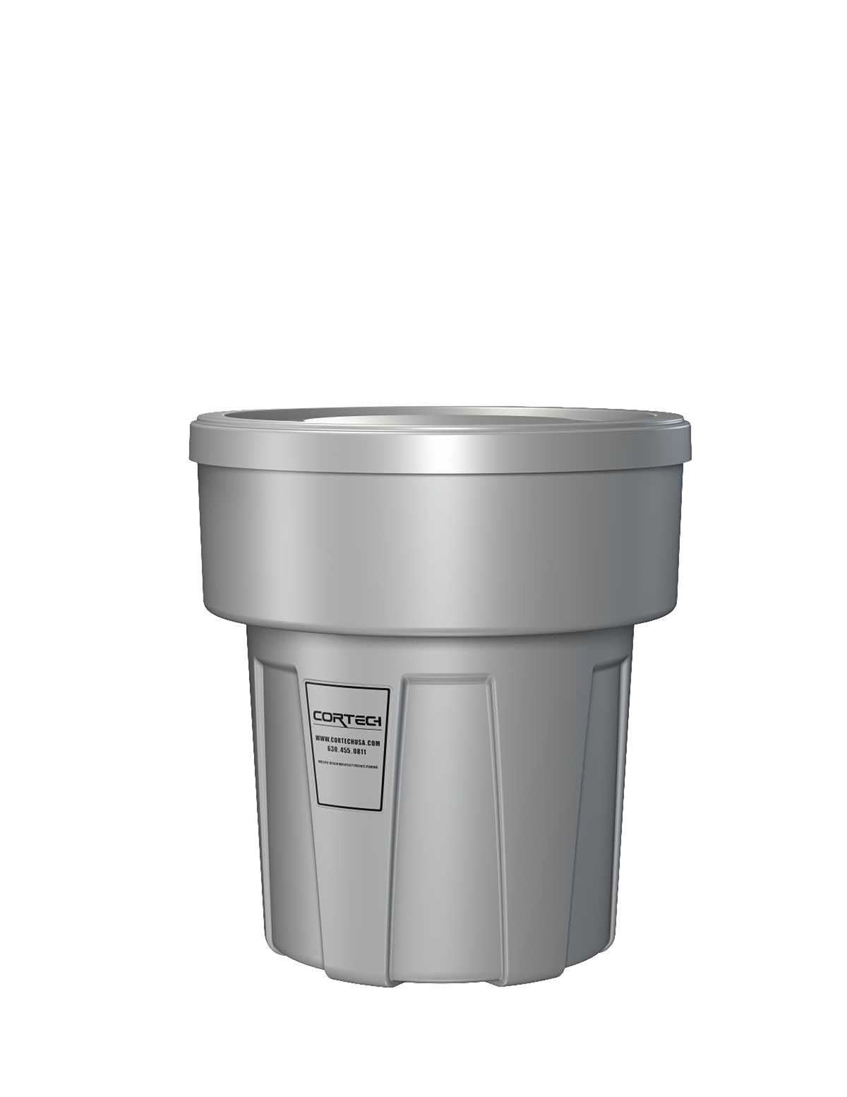 Flame Retardant Receptacle w/Lid, Gray, 30 gal