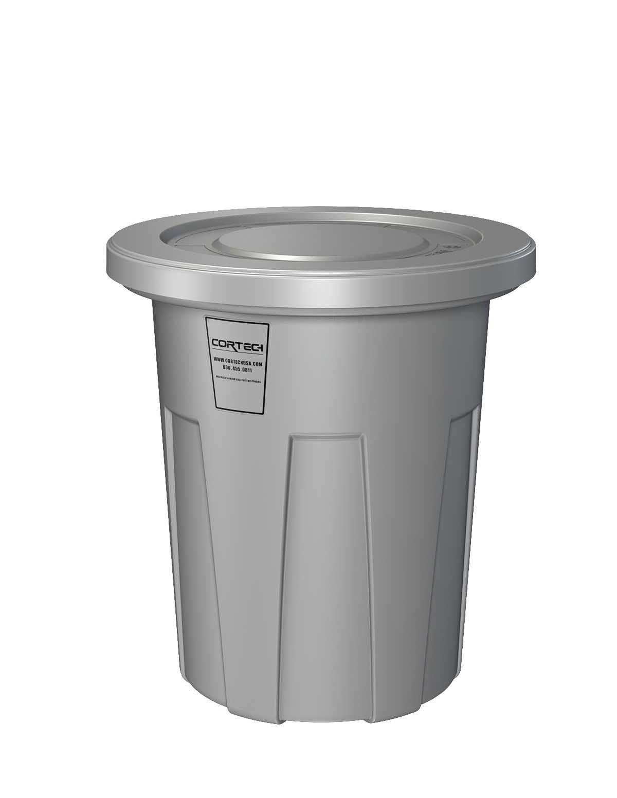 Flame Retardant Receptacle w/Lid, Gray, 35 gal