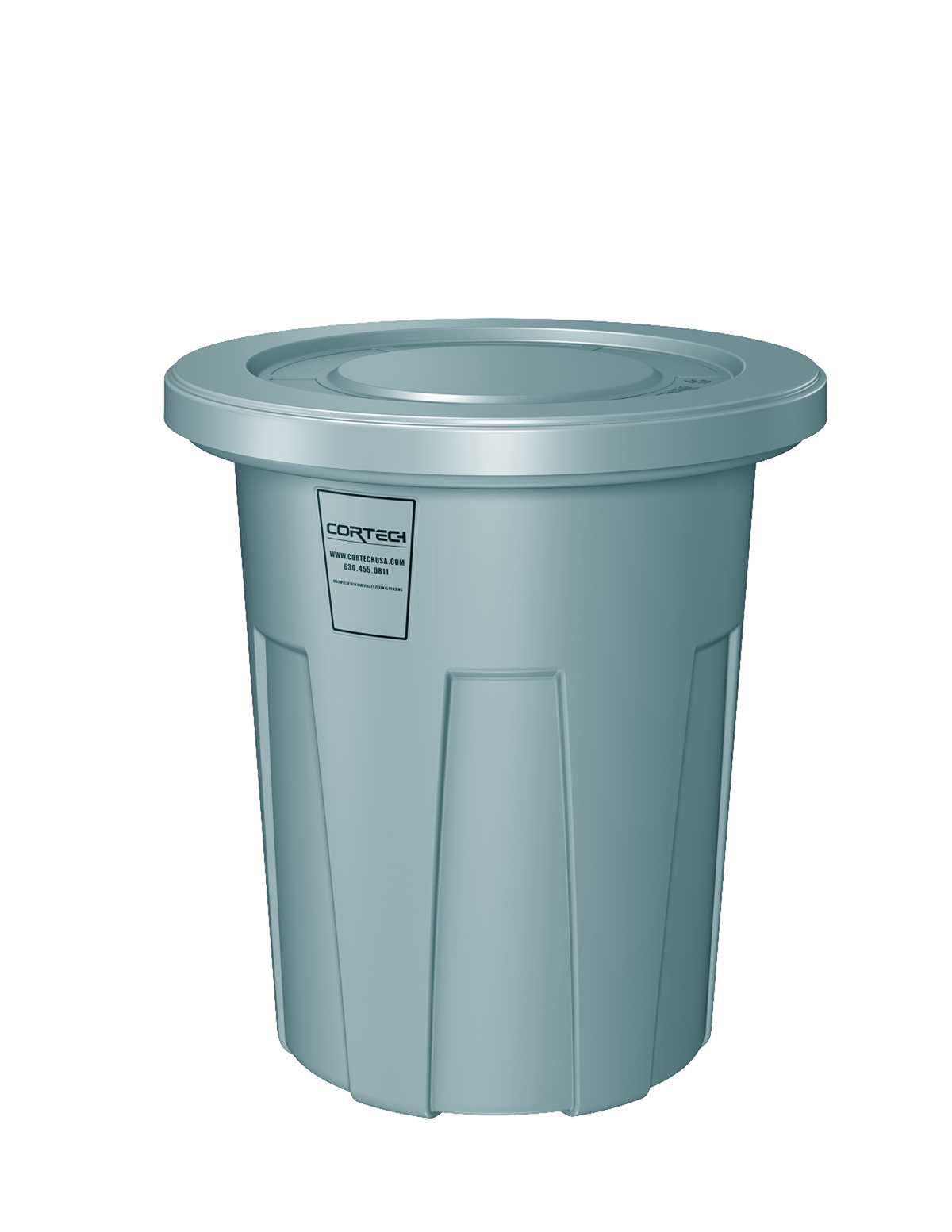 Flame Retardant Receptacle w/Lid, Blue, 35 gal