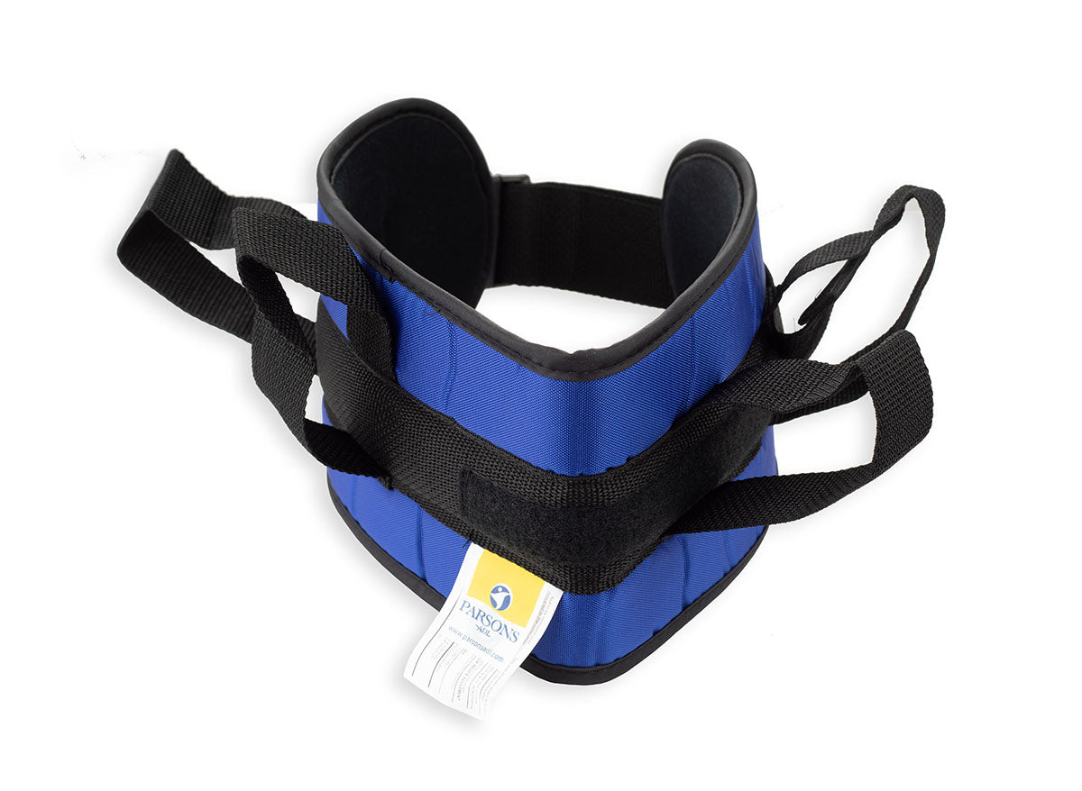 Padded transfer belt, side release buckle, small (24" to 30"), blue
