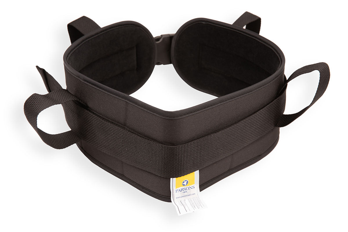 Padded transfer belt, auto buckle, large (40" to 64"), black