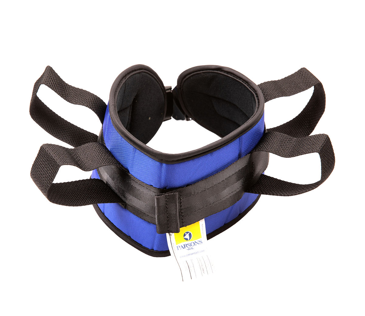 Padded transfer belt, auto buckle, small (24" to 30"), blue