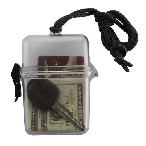 Advantus Waterproof ID Case with 38-Inch Cord, 3.75 X 1.5 X 4.75 Inches, Clear with Black Cord/Latch (75558)