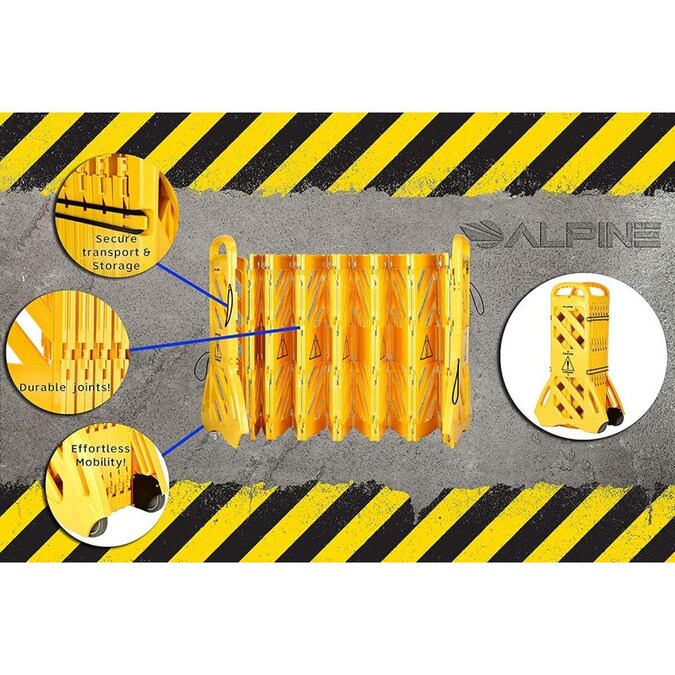 13-Foot Expandable Mobile Safety Barricade Fence System