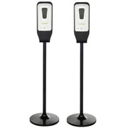 1200 ml. Wall Mount Automatic Foam Hand Sanitizer Soap Dispenser in White with Floor Stand (2-Pack)