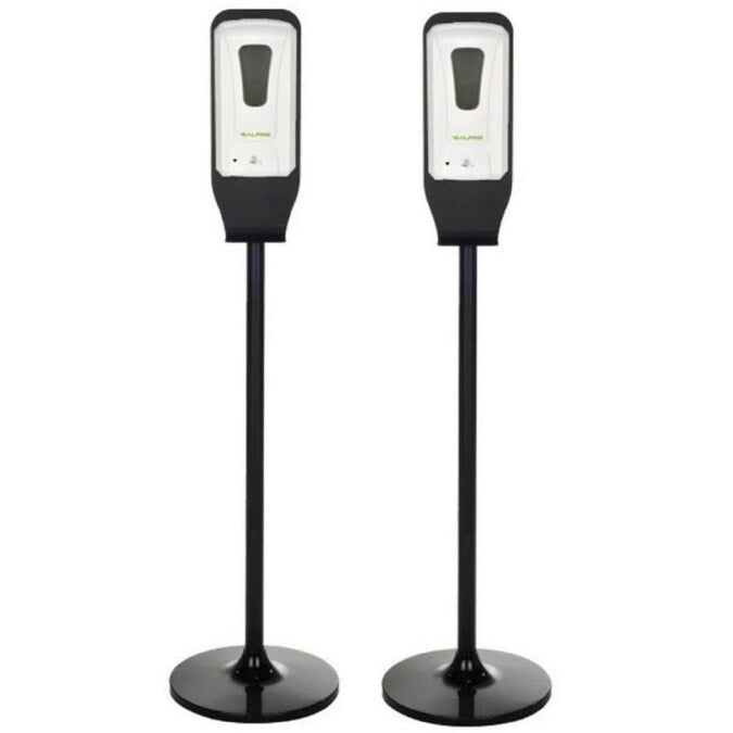 1200 ml. Wall Mount Automatic Foam Hand Sanitizer Soap Dispenser in White with Floor Stand (2-Pack)