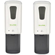 1200 ml. Wall Mount Automatic Foam Hand Sanitizer Soap Dispenser in White with Drip Tray (2-Pack)