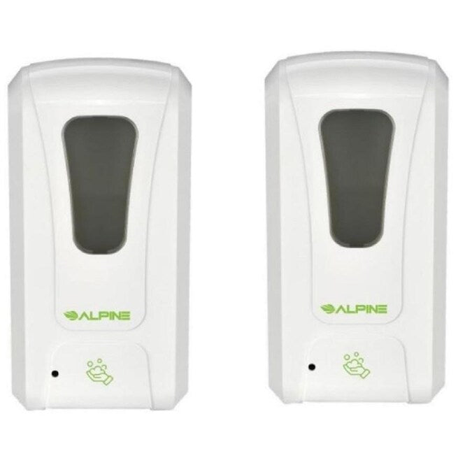 1200 ml. Wall Mount Automatic Gel Hand Sanitizer Soap Dispenser in White (2-Pack)