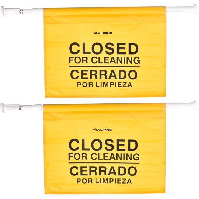 18 in. Safety Hanging Sign with Multi-Lingual Closed for Cleaning Imprint (2-Pack)