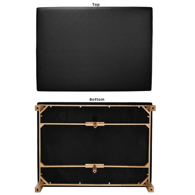 Black Upholstered Wooden Massage Therapy Treatment Table