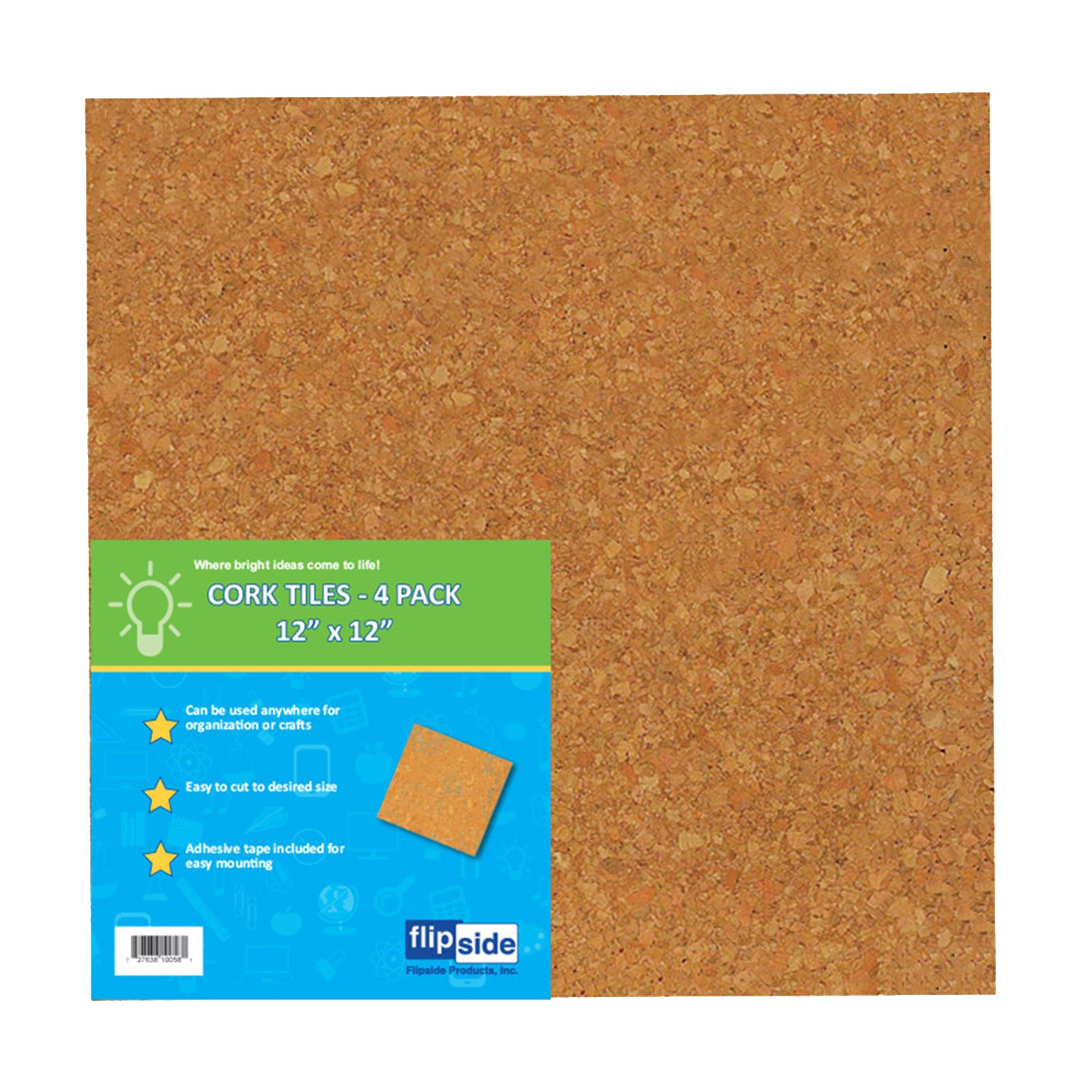 Cork Tiles, 12" x 12", Set of 4